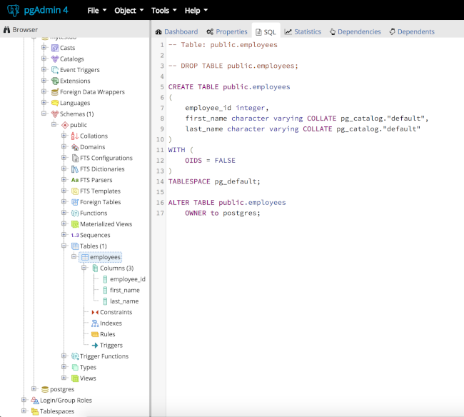 pgAdmin full database view on Mac OS X