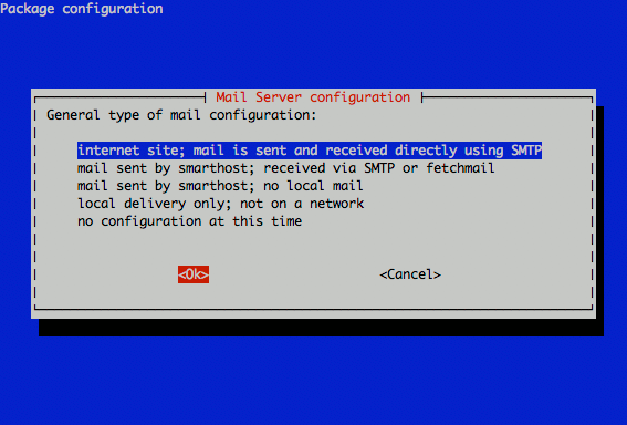 Exim4 mail delivery type configuration on Debian 5 (Lenny).